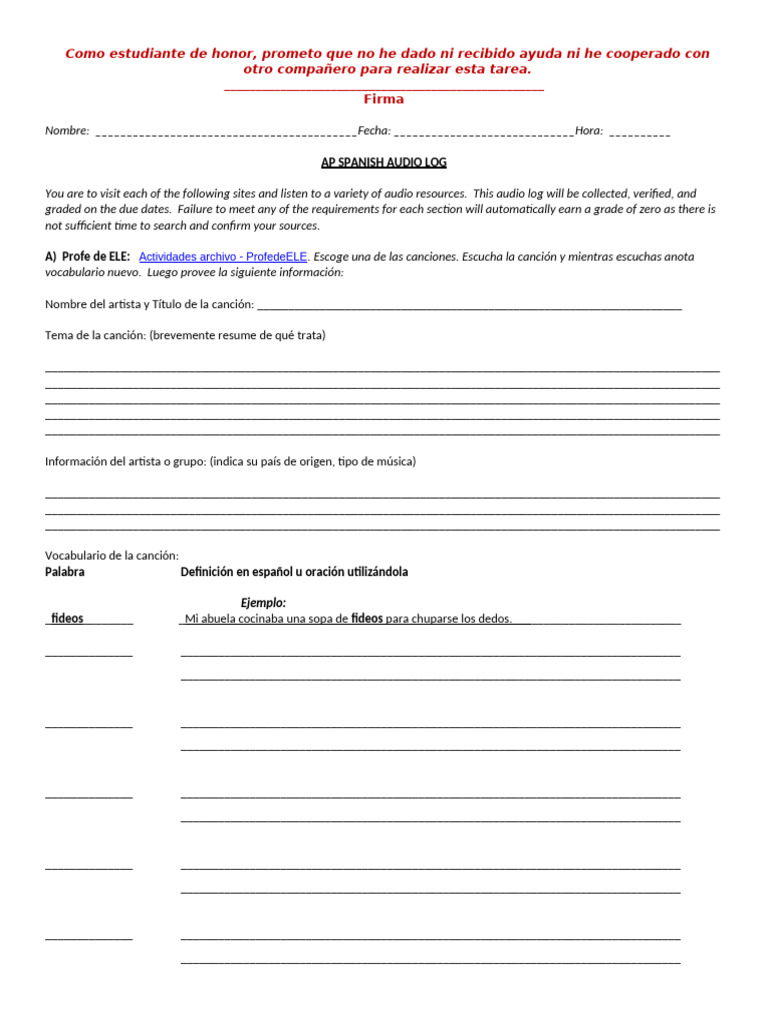Audio Log Fall 2024 | PDF