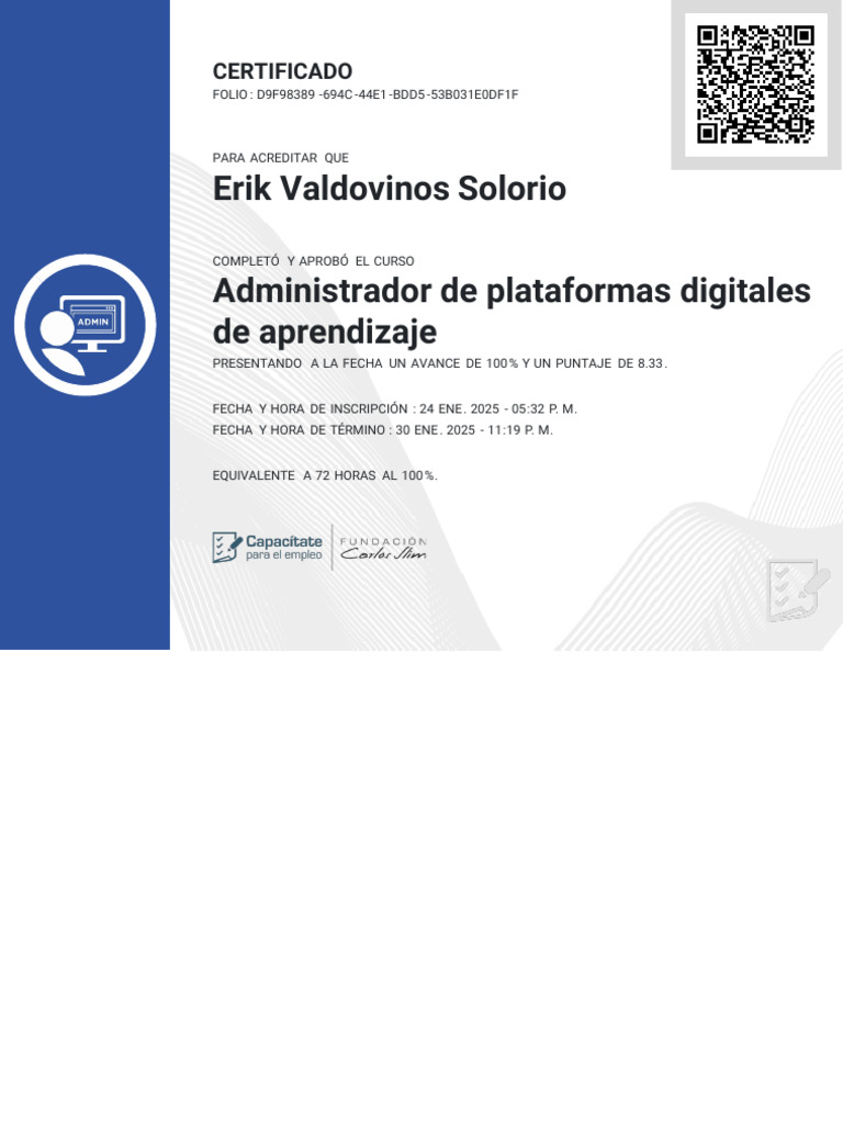 Administrador de Plataformas Digitales de Aprendizaje 72hr | PDF