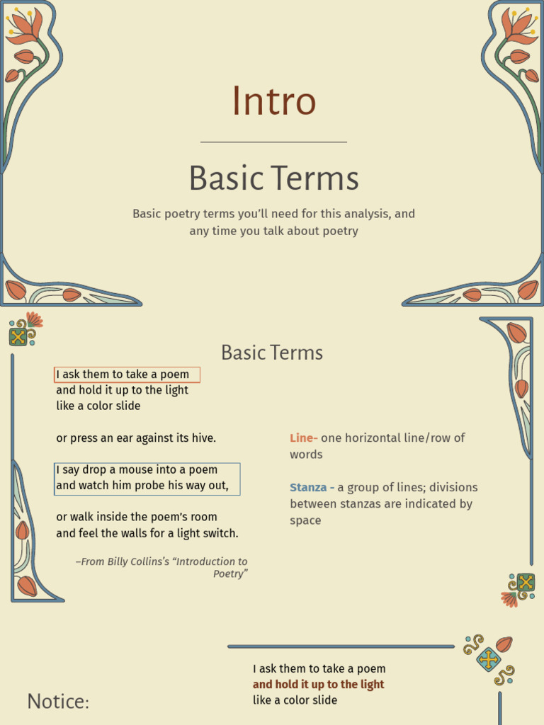 Essential Poetry Terms and Analysis | PDF | Poetry | Metre (Poetry)