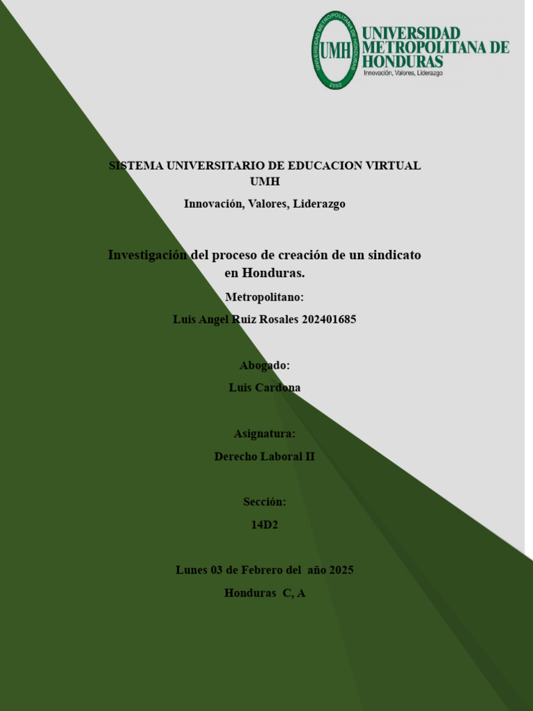 Creación de Sindicatos en Honduras | PDF | Sindicato | Derecho laboral
