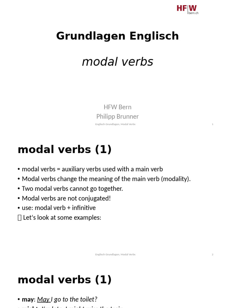 Understanding English Modal Verbs | PDF
