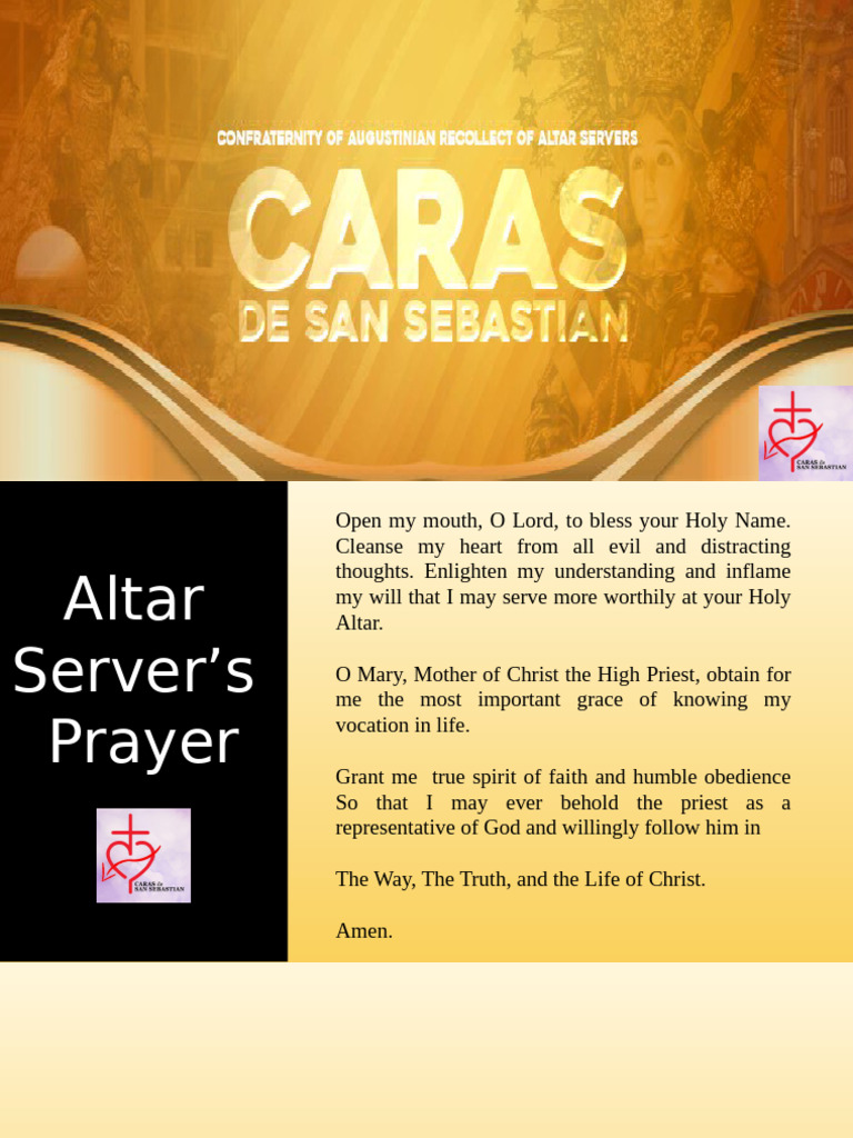 Altar Server's Prayer and Mass Guide | PDF