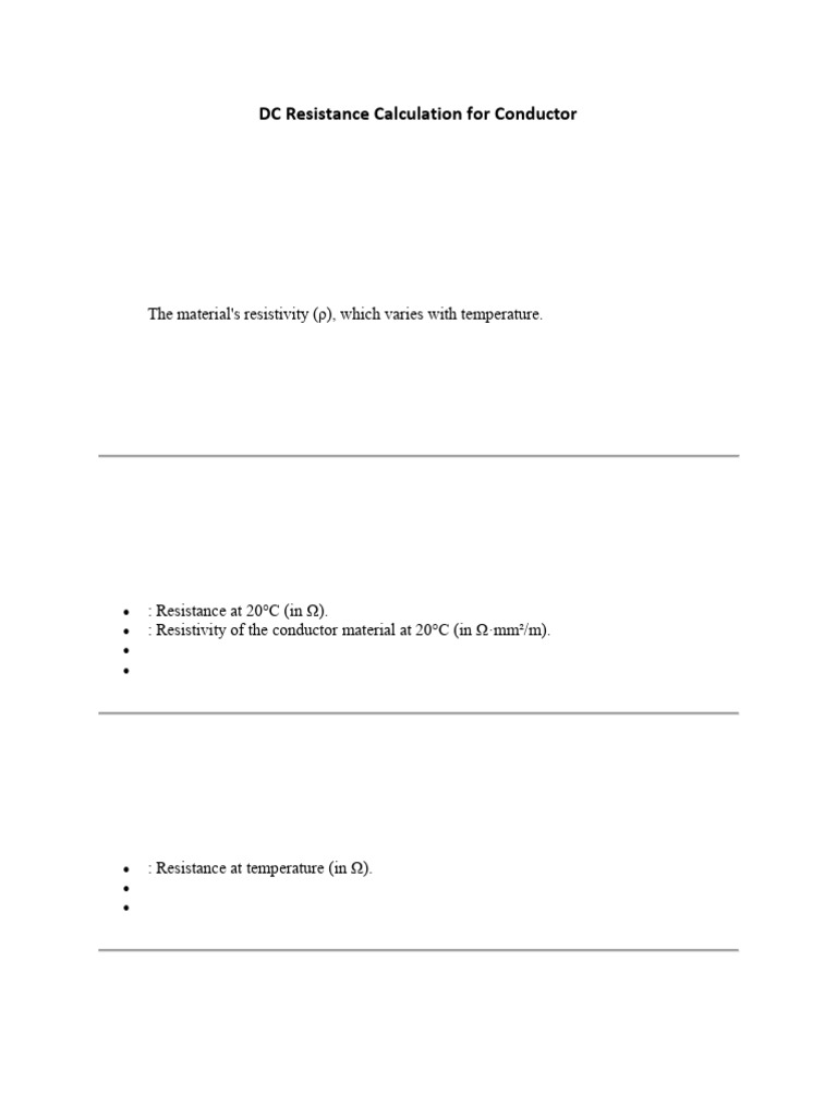 DC Resistance Calculation for Conductors | PDF | Electrical Conductor ...