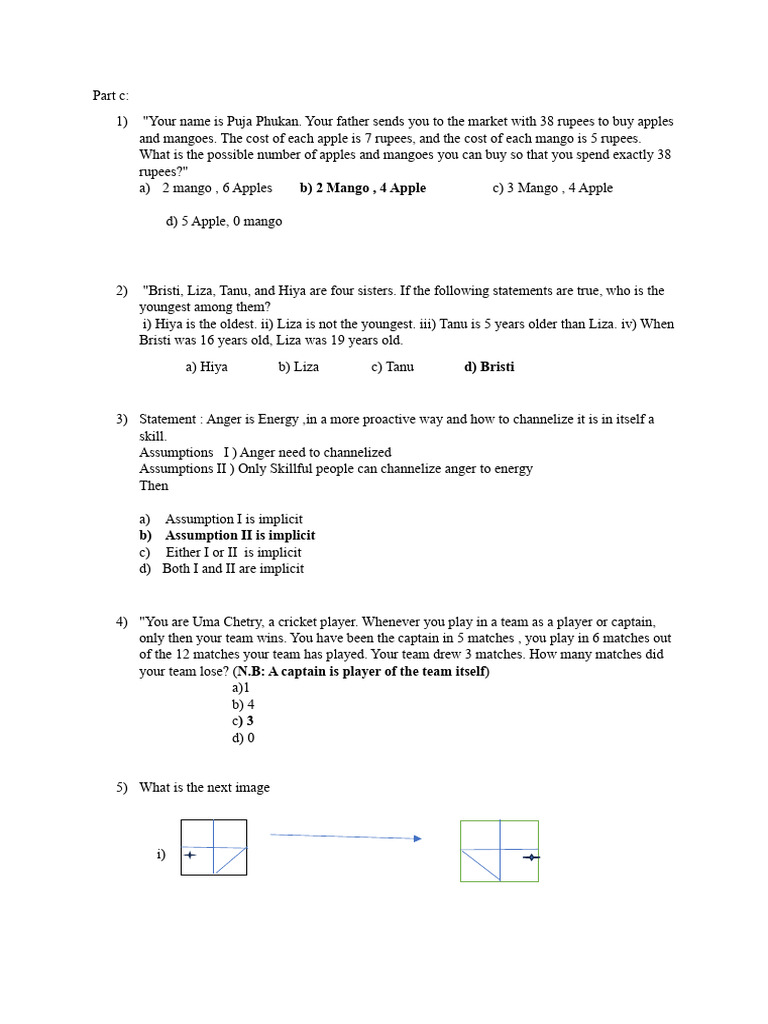 Math and Logic Puzzles for Students | PDF