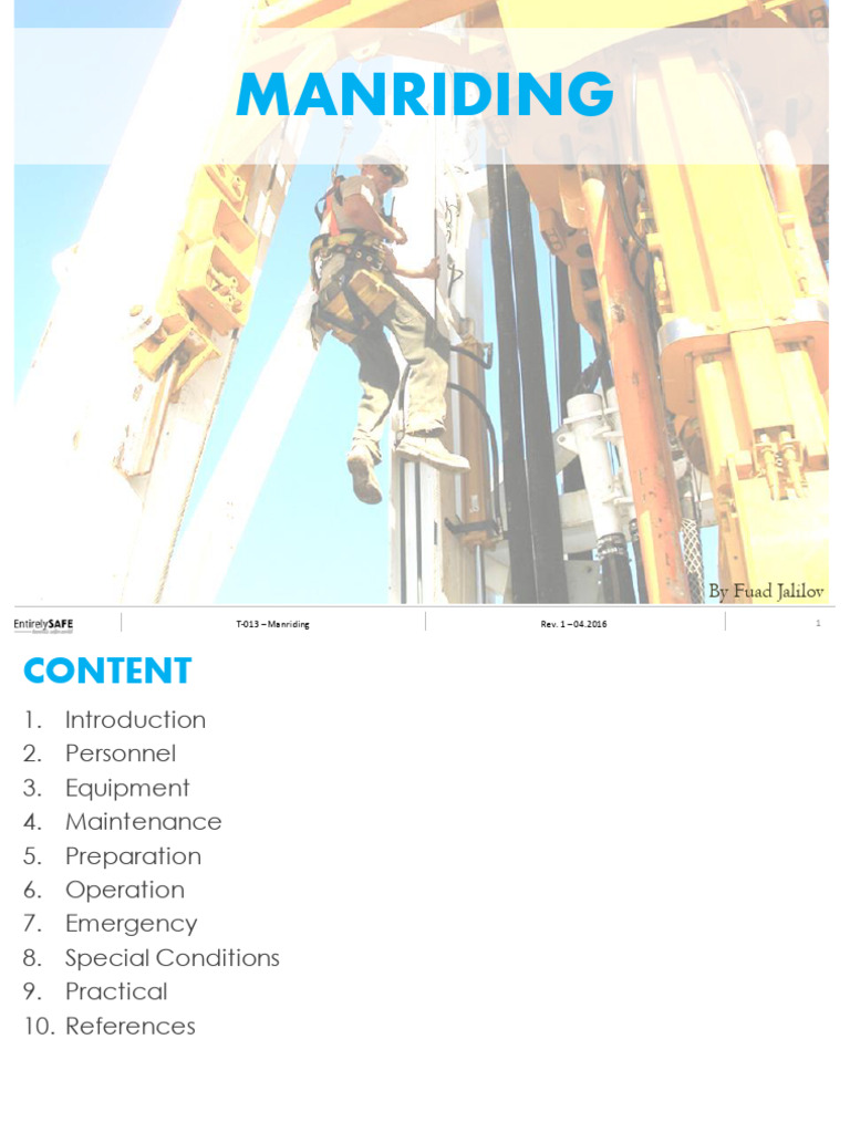 Manriding Operations Safety Guide | PDF | Occupational Safety And Health