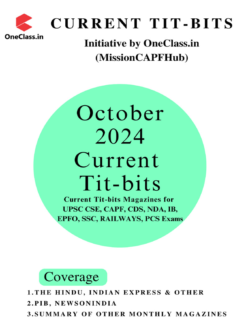 October 2024 Current Tit Bits by OneClass in 46646392 2024-11-17 | PDF ...