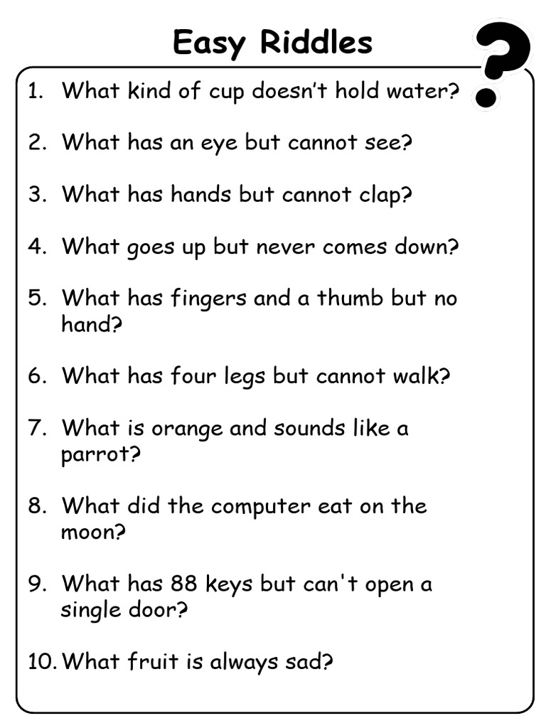 Easy Riddles Ytktpn | PDF