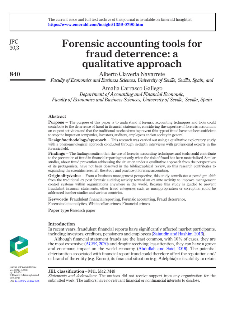 Forensic Accounting Tools for Fraud Prevention | PDF | Audit | Accounting
