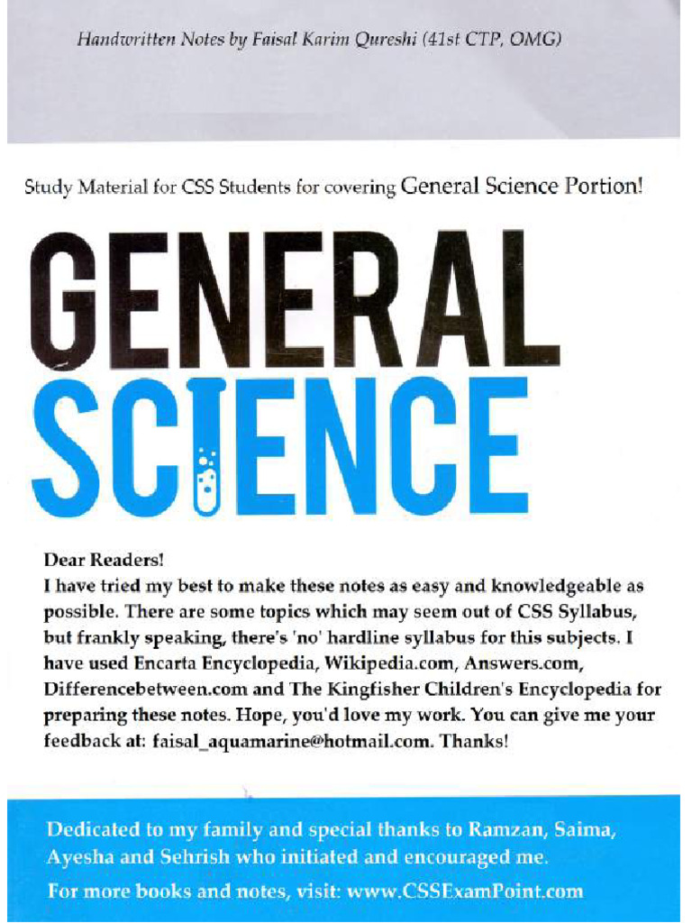 General Science Notes....... Qureshi-compressed | PDF