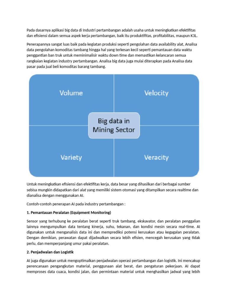 Big Data dan AI dalam Pertambangan | PDF