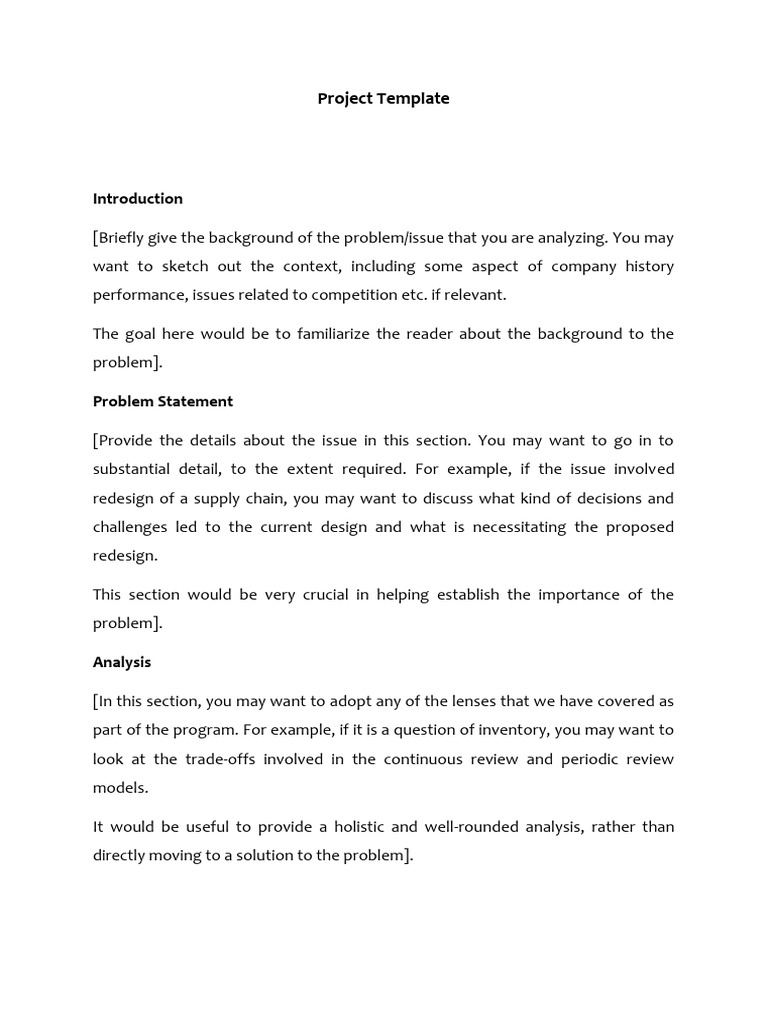 Project Template (Guidelines) | PDF