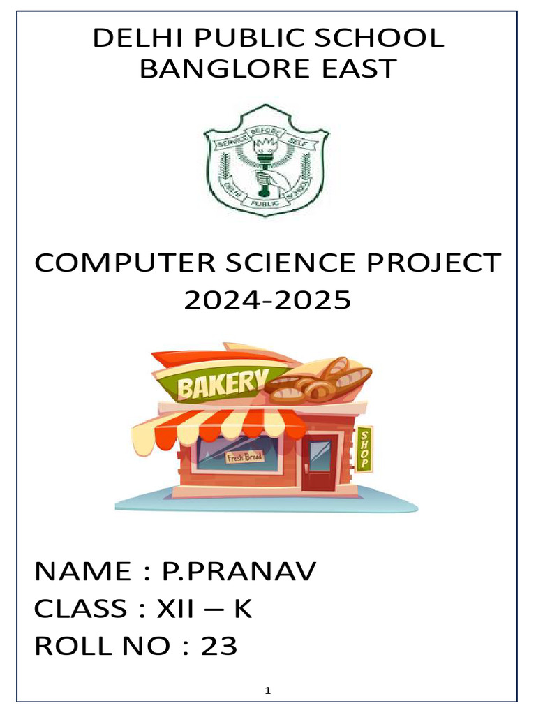 Bakery Management System Project | PDF | Software | Sql