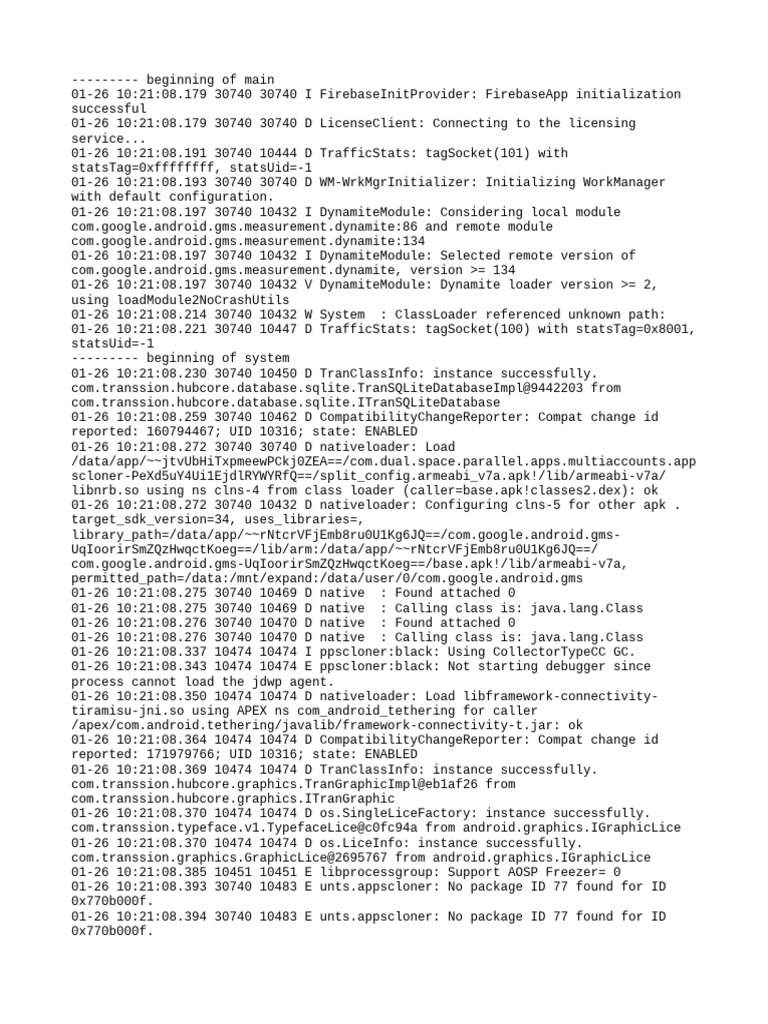 Firebase Initialization Log Analysis | PDF | Android (Operating System ...