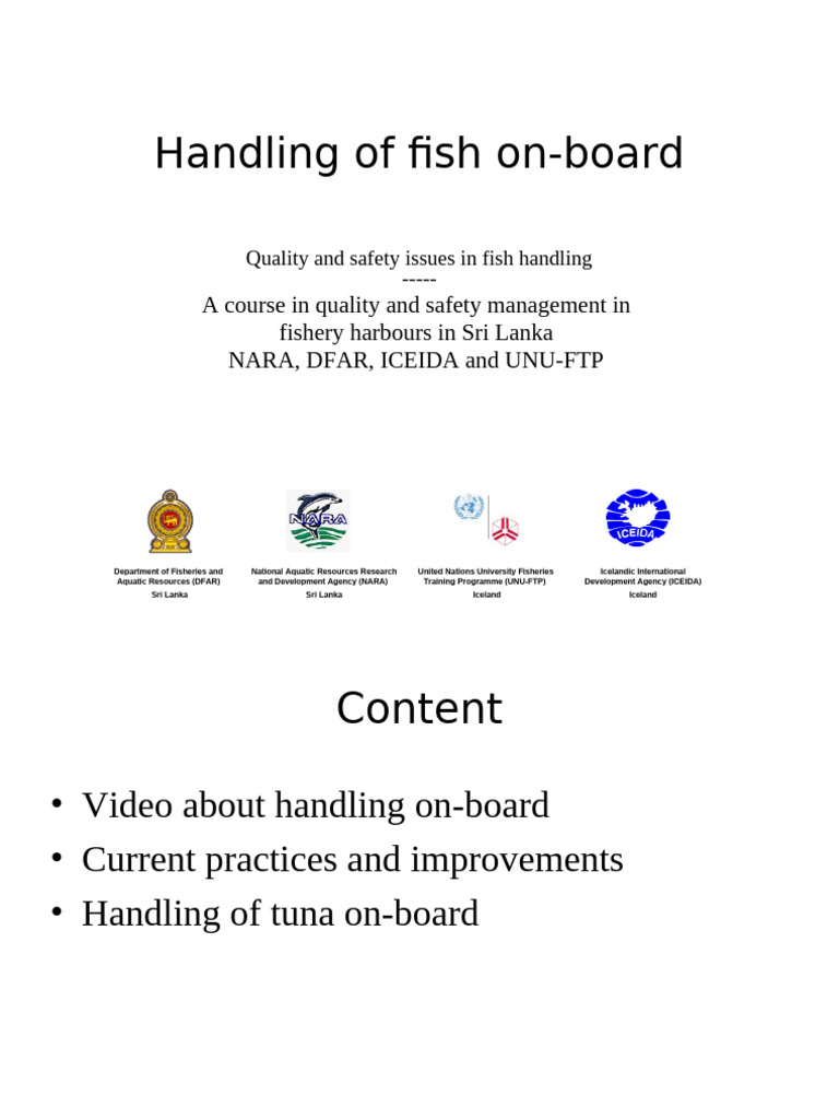 Fish Handling Practices in Sri Lanka | PDF | Tuna | Fish
