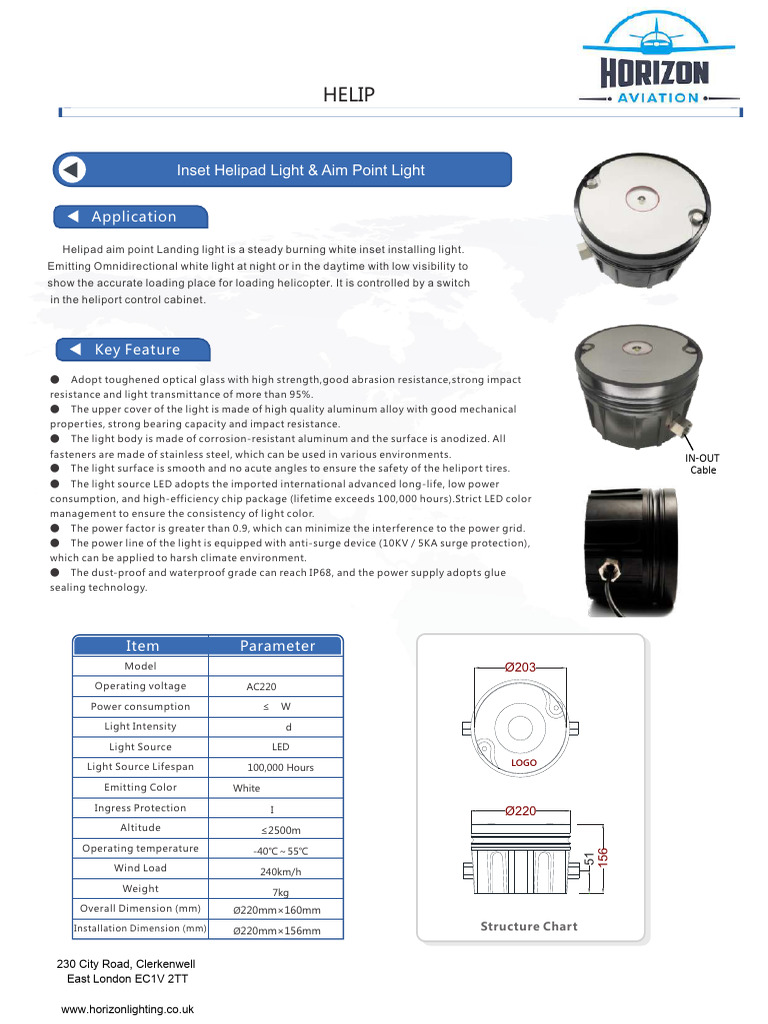 Helipad LED Inset Lighting Specifications | PDF | Light Emitting Diode ...