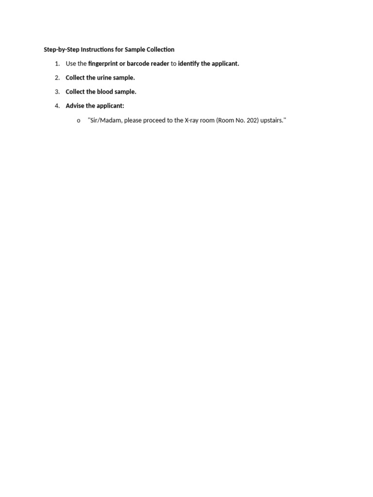 Sample Collection Instructions Guide | PDF