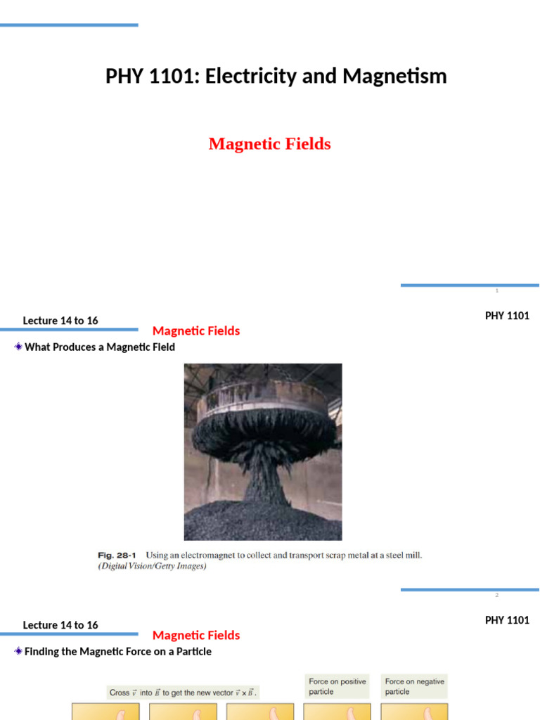 Magnetic Fields in Electricity and Magnetism | PDF | Electric Field ...