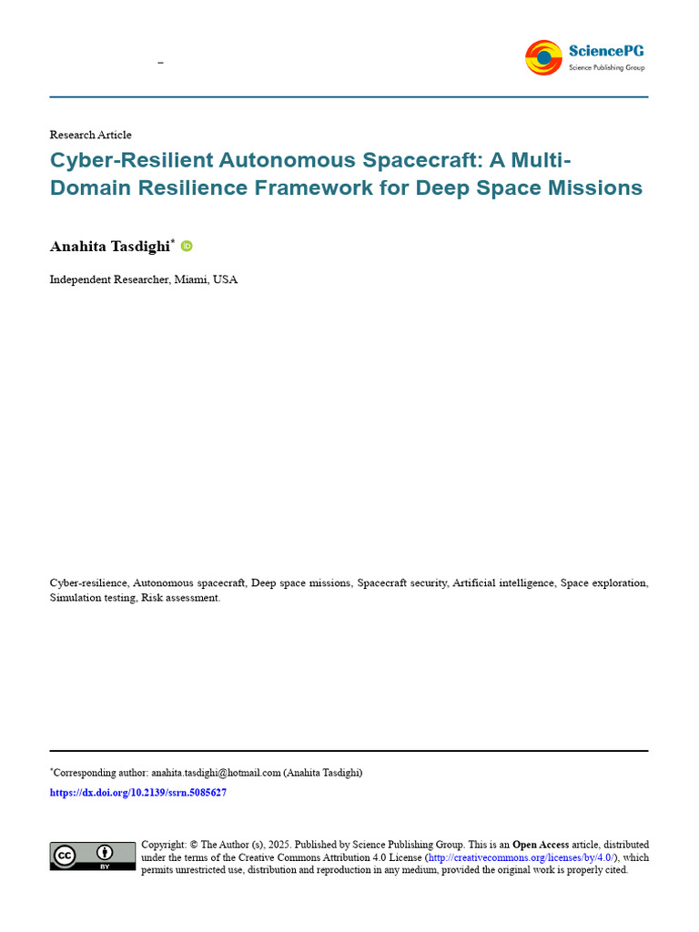 Cyber-Resilient Autonomous Spacecraft by Anahita Tasdighi | PDF ...