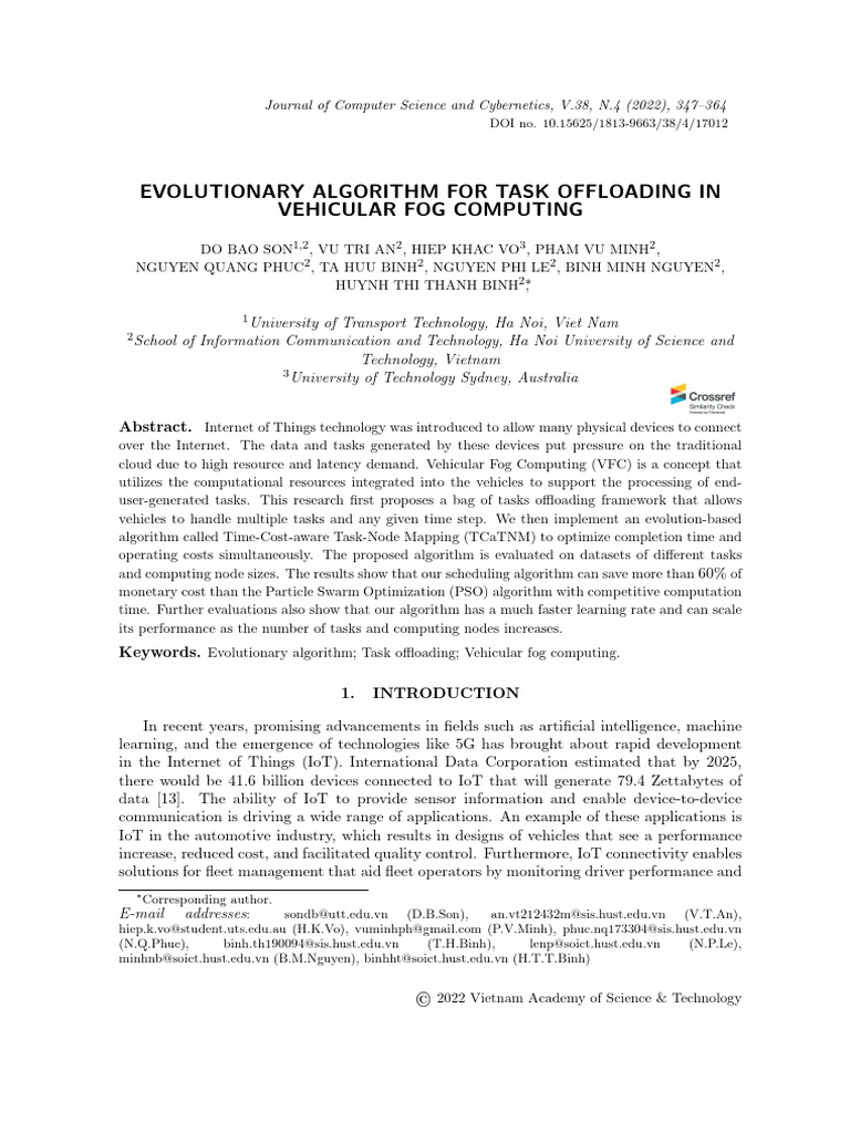 Task Offloading in Vehicular Fog Computing | PDF | Mathematical ...