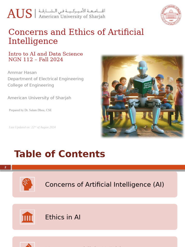 8 - Concerns and Ethics in AI - (Last Lecture) | PDF | Artificial ...