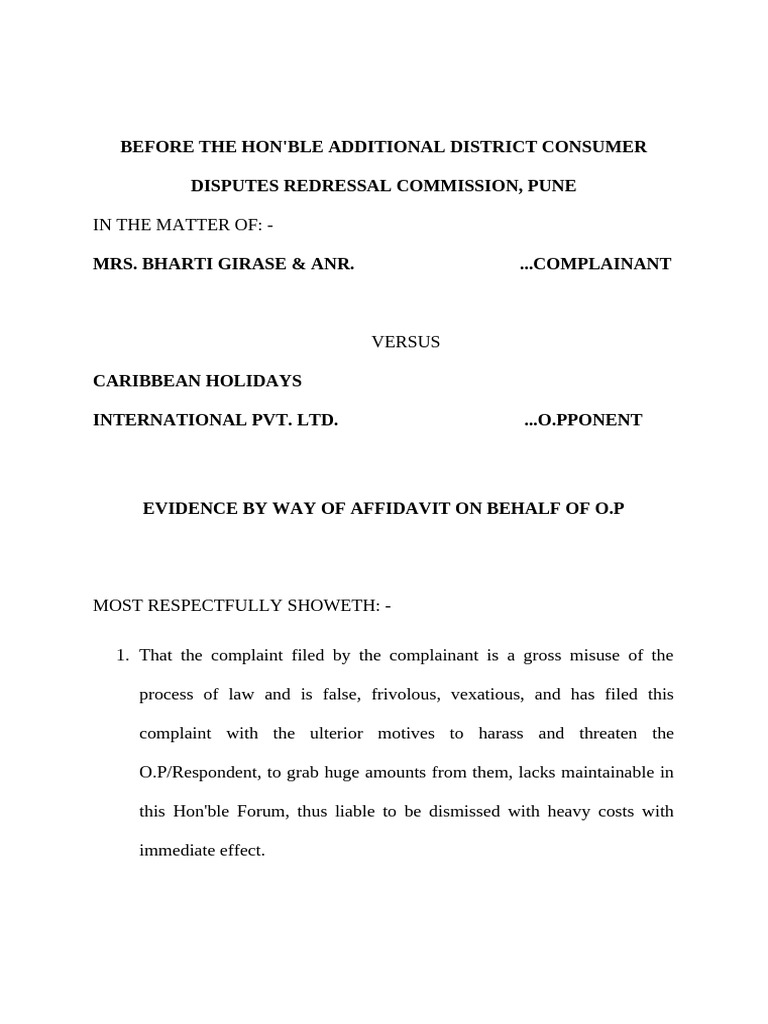 Evidence Affidavit Format | PDF | Private Law | Common Law