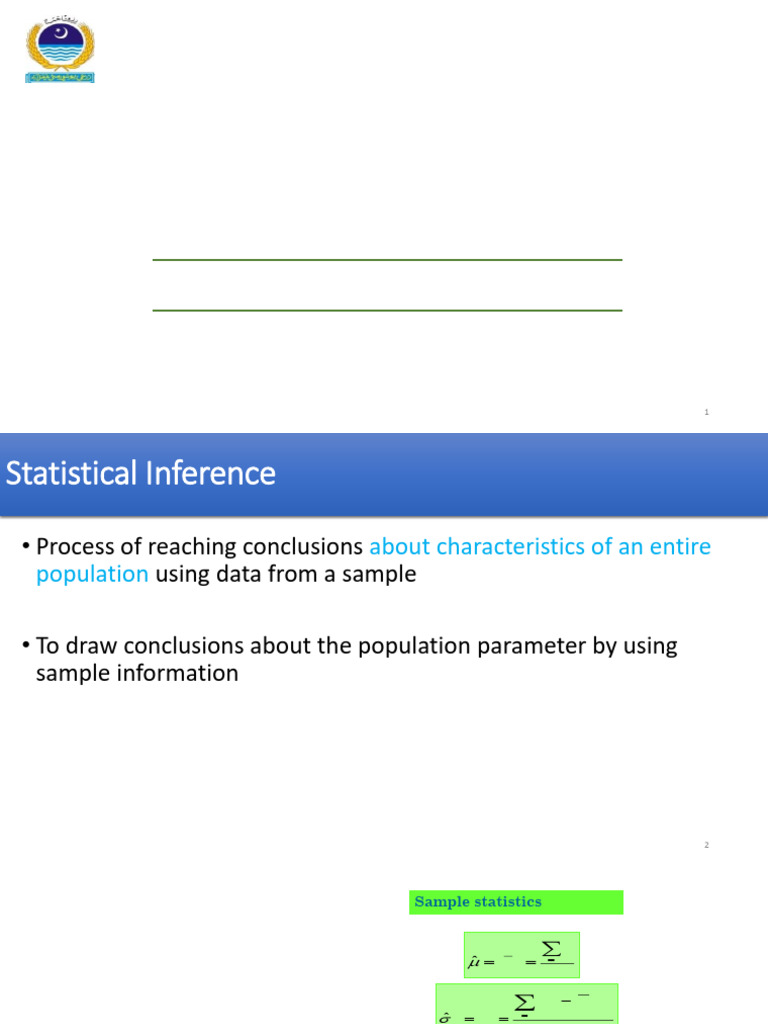 Estimation and Hypothesis Testing Guide | PDF | Type I And Type Ii ...