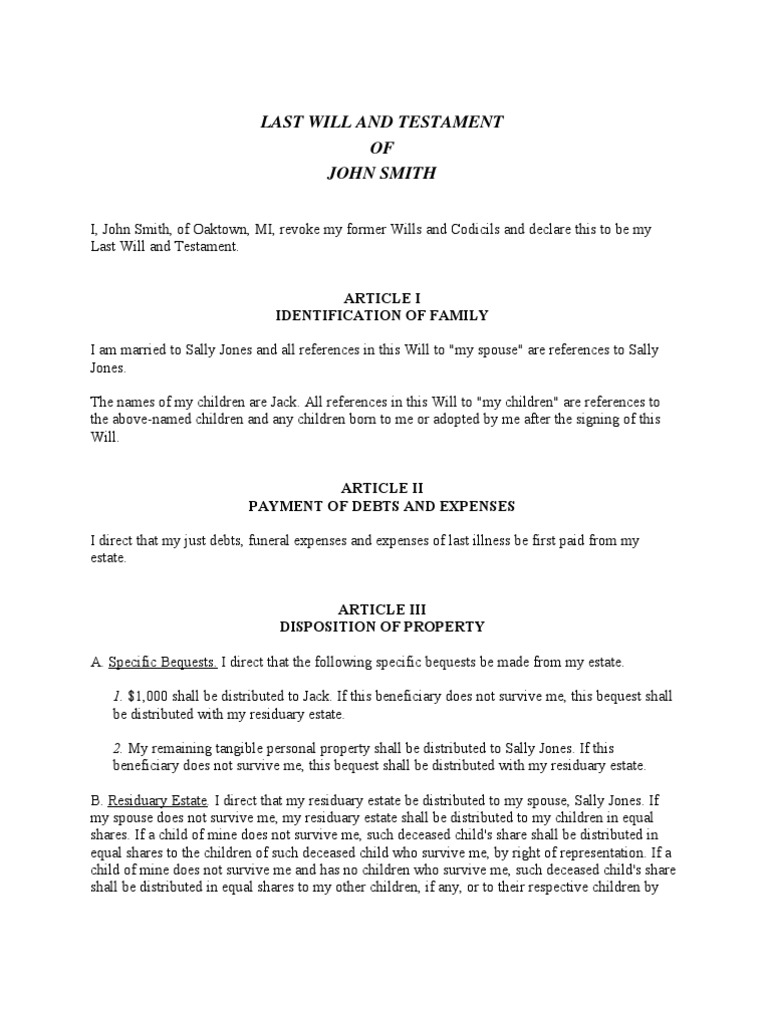 Complete Will | PDF | Law