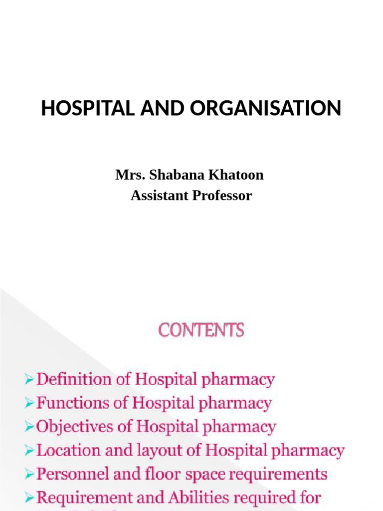 Hospital Organization Overview | PDF