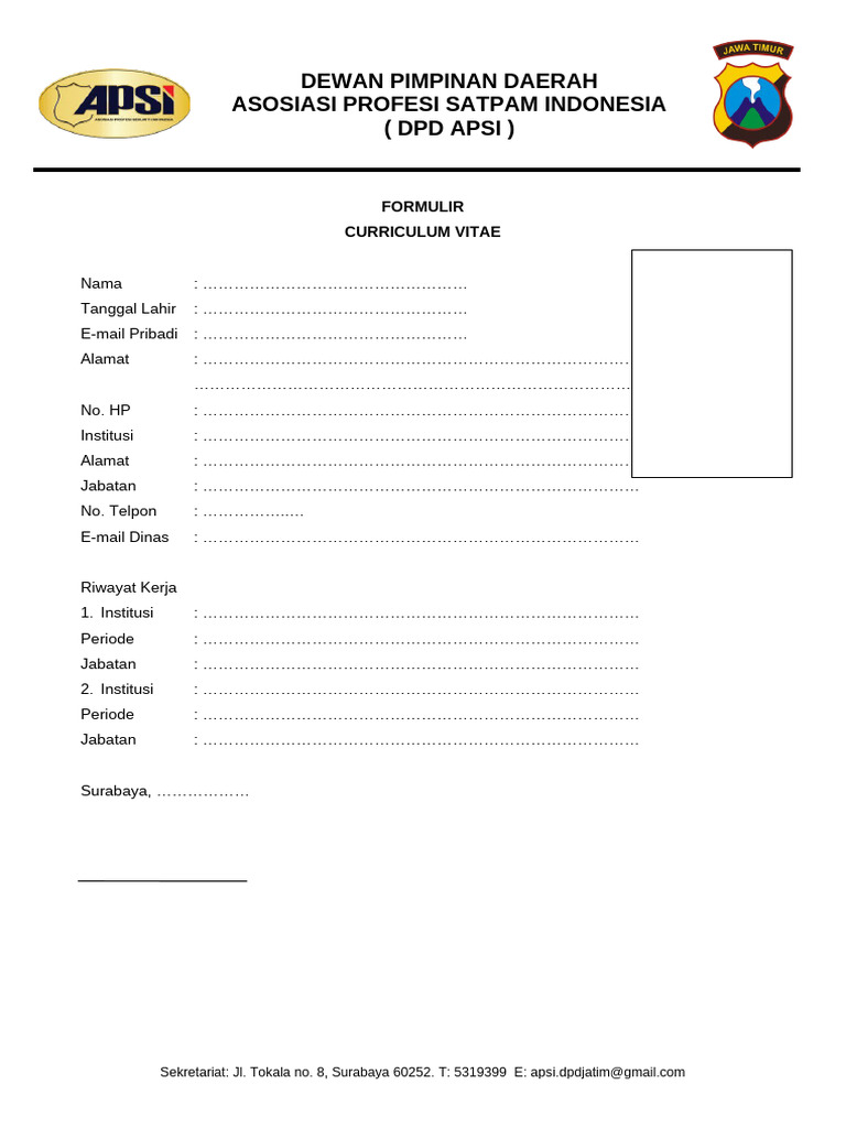 Form Keanggotaan Apsi Baru Pdf