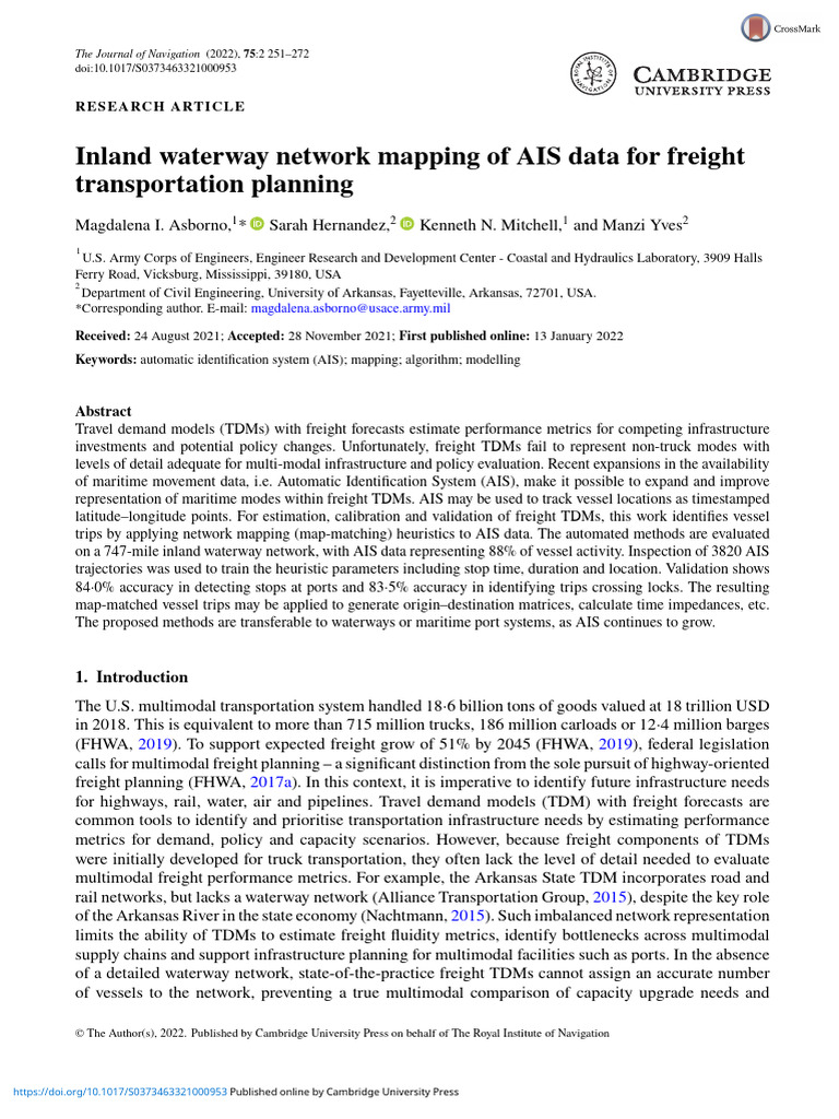 Inland Waterway Mapping Using AIS Data | PDF | Cluster Analysis | Data