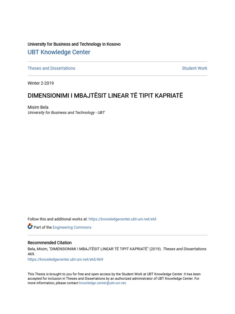 Dimensionimi I Mbajtësit Linear Të Tipit Kapriatë | PDF