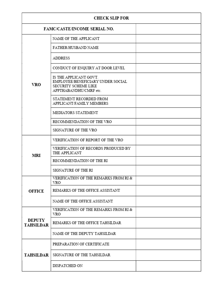 Check Slip For All | PDF