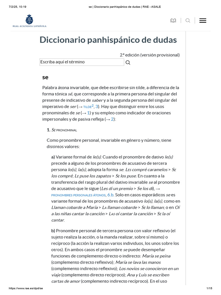 Uso y funciones de 