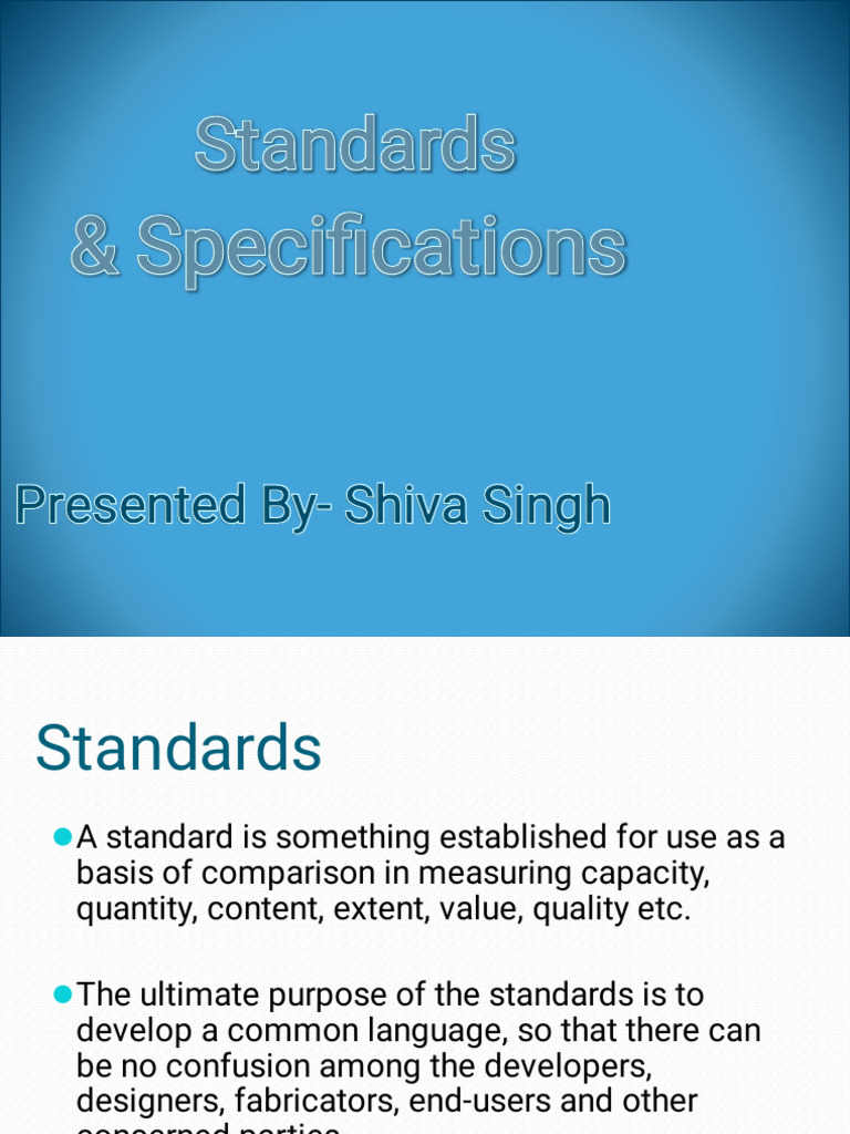 standard & specification(1) | PDF | Standardization | Specification ...