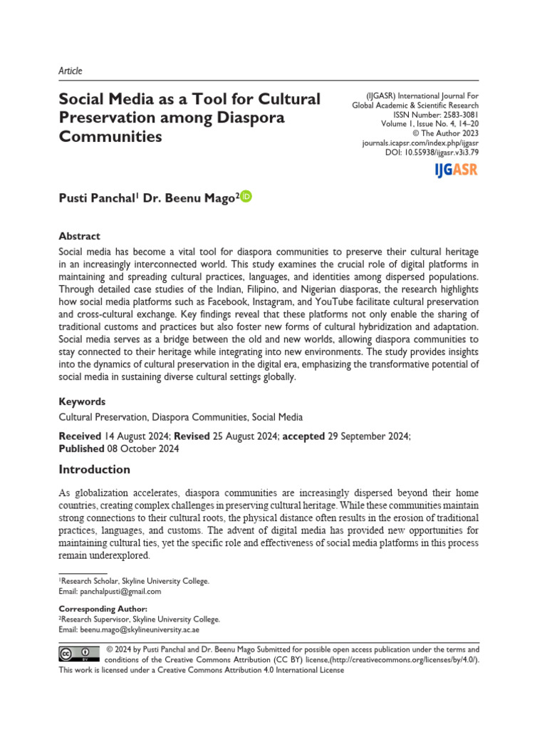 Social Media's Role in Diaspora Culture | PDF | Social Media | Popular ...