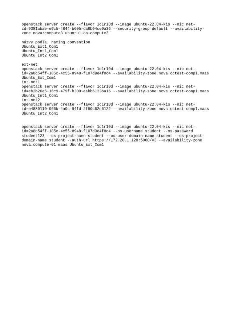 openstack server create --flavor 1c | PDF