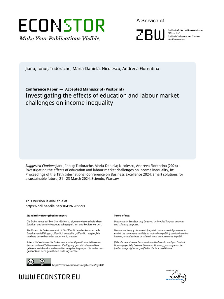Jianu Investigating The Effects of Education | PDF | Income ...