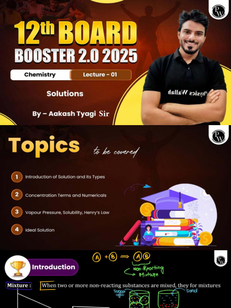 Solutions 01 - Class Notes - 12th Board Booster 2.0 2025 | PDF