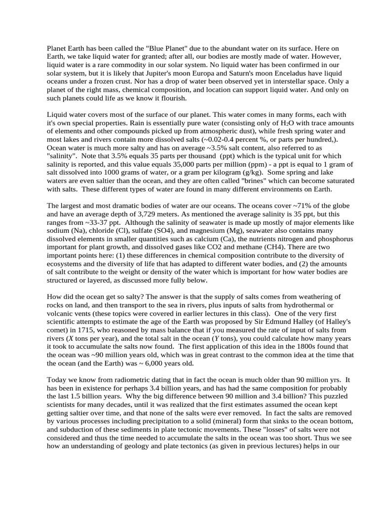 Planet earth social project pdf oceans salinity