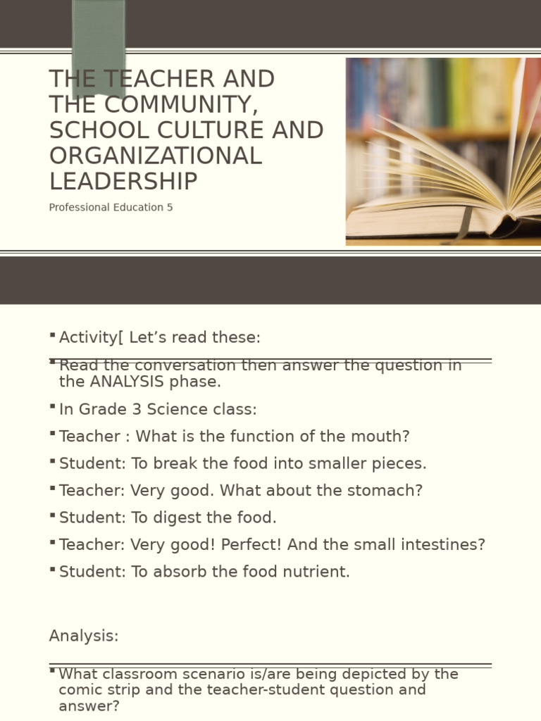 The Teacher and The Community School Culture | PDF | Socialization ...