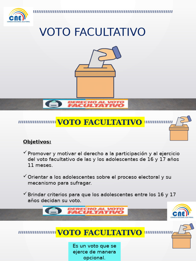 Voto Facultativo: Guía para Adolescentes | PDF | Votación | Elecciones