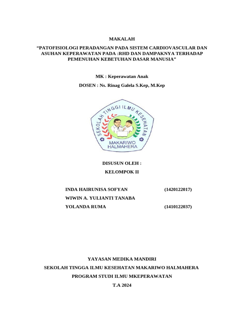 Patofisiologi RHD dan Asuhan Keperawatan | PDF