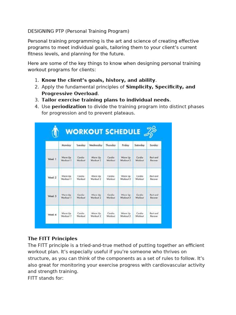Personal Training Program Design Guide | PDF | Physical Fitness ...