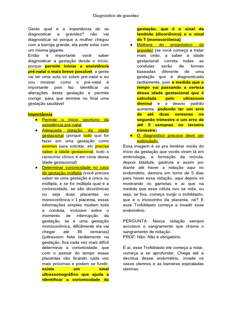 Diagnóstico de gravidez | PDF | Gravidez | Menstruação