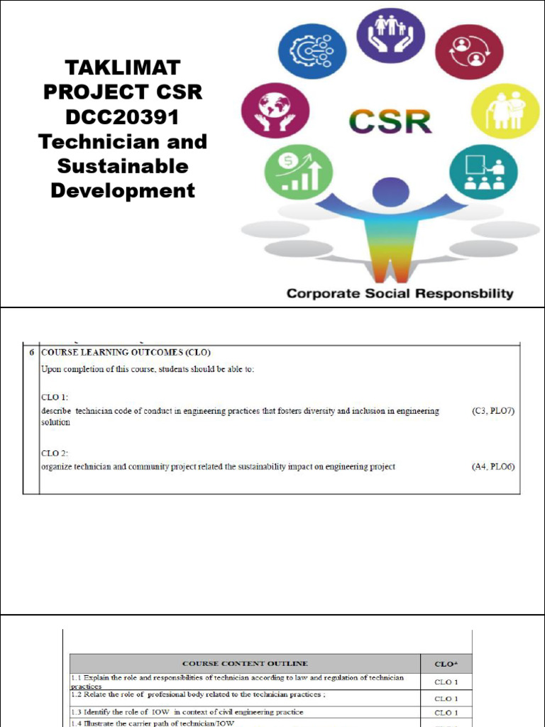 Taklimat CSR Projek Tech & Sustainability | PDF
