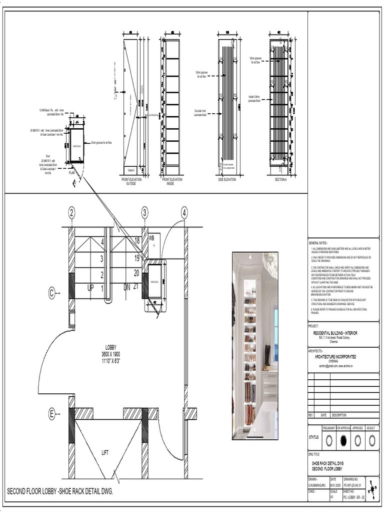 Second Floor Lobby Shoe Rack Detail | PDF