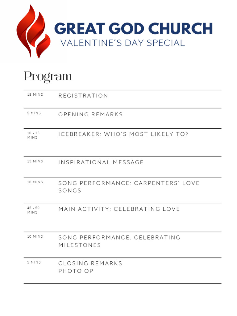 Valentine's Day Church Program | PDF