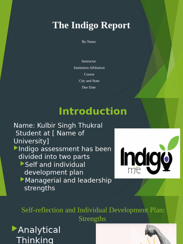 Indigo Assessment: Self-Reflection & Growth | PDF