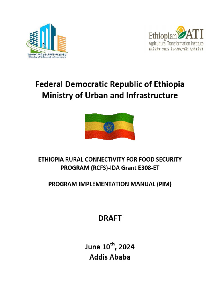 Ethiopia Rural Connectivity Program Manual | PDF | Road | Capacity Building