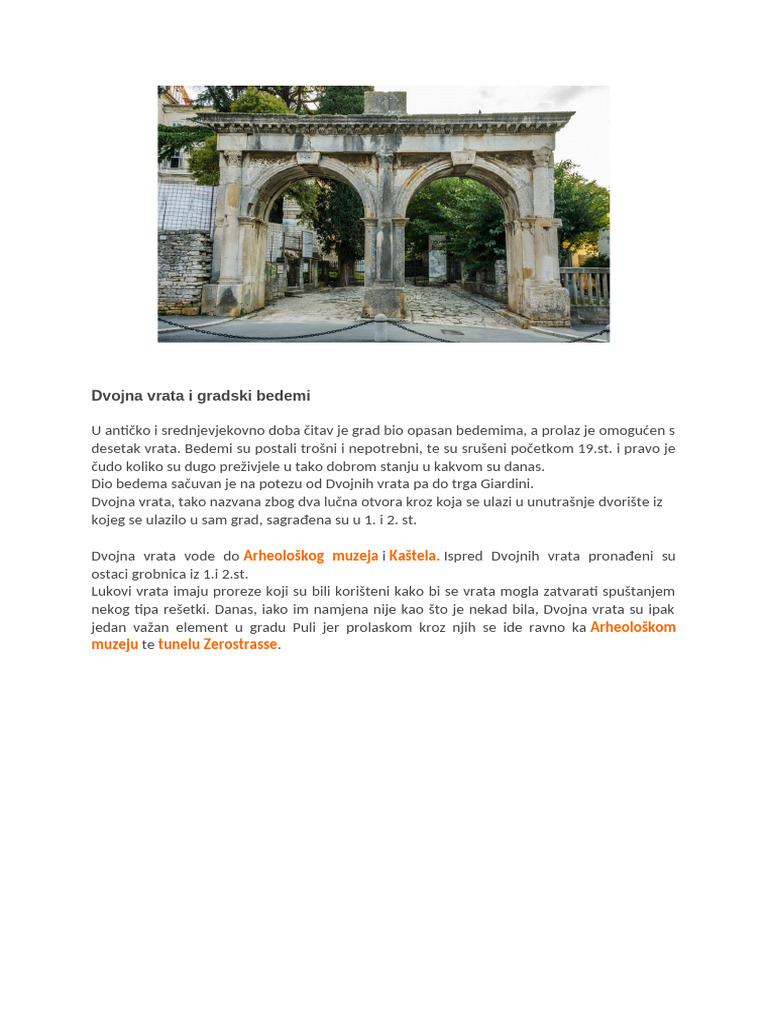 Dvojna Vrata I Gradski Bedemi | PDF